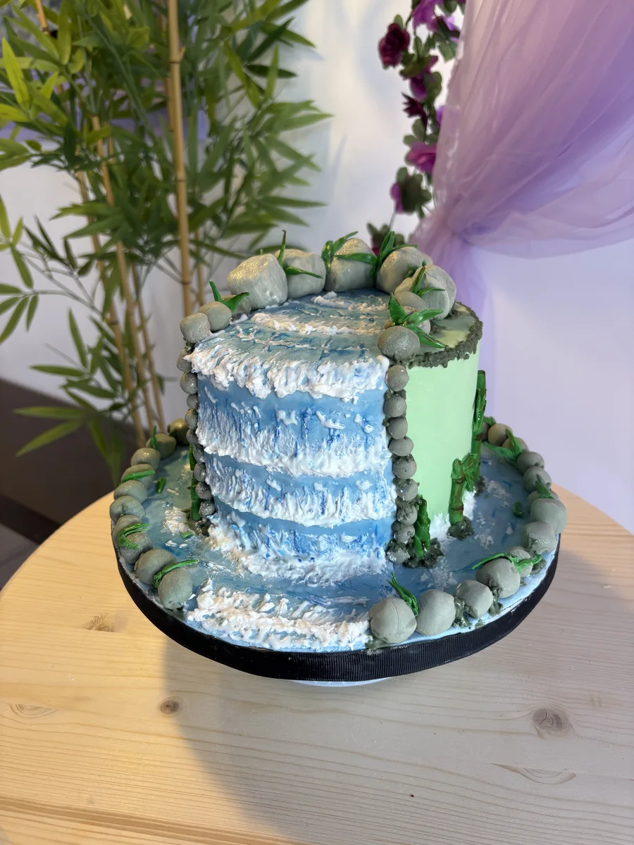 Custom baby shower cake — waterfall design by Bheyker's Choice NE Calgary