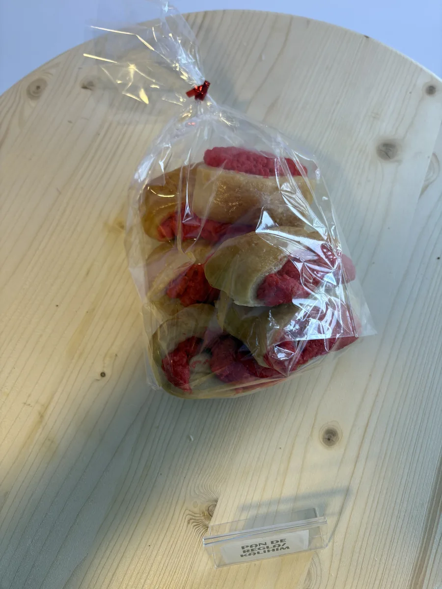 Pan de Regla Kalihim — vibrant red-filled Filipino bread rolls at Bheyker's Choice NE Calgary