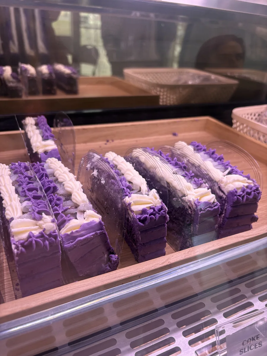 Ube halaya cake — custom Filipino purple yam celebration cake at Bheyker's Choice NE Calgary